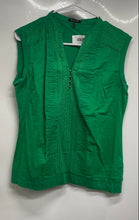 Load image into Gallery viewer, Massimo Dutti Womens Green Sleeveless Split Neck Blouse Top Size Large
