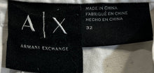 Load image into Gallery viewer, Armani Exchange Mens White Black Geometric Pockets Chino Shorts Size 32

