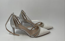 Load image into Gallery viewer, Kelly &amp; Katie Womens Zadie White High Heel Ankle Strap Sandals Size 9.5M
