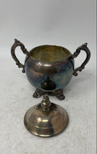 Load image into Gallery viewer, Vintage Silver Plated Engraved Double Handle Footed Sugar Bowl With Lid
