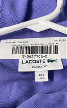 Load image into Gallery viewer, Lacoste Mens Purple Short Sleeve Collared Classic Fit Polo Shirt Size XL
