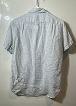 Load image into Gallery viewer, J.Crew Mens Blue White Leaf Print Linen Cotton Short Sleeve Button-Up Shirt Sz S
