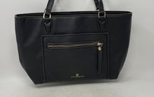 Load image into Gallery viewer, Liz Claiborne Womens Black Leather Inner Pocket Double Handle Tote Bag
