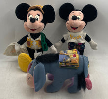 Load image into Gallery viewer, Lot Of 3 Pieces Disney Eeyore Mickey &amp; Minnie Mouse Stuffed Plush Toys
