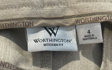 Load image into Gallery viewer, Worthington Womens Taupe Flat Front Regular Fit Straight Leg Dress Pants Size 4
