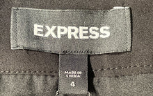 Load image into Gallery viewer, Express Womens Black Back Zip High Waisted Flat Front Stretch Mini Skirt Size 4
