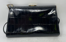 Load image into Gallery viewer, Jane Shilton Womens Black Animal Print Inner Pockets Shoulder Purse
