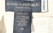 Load image into Gallery viewer, Banana Republic Womens Harrison Beige Flat Front Stretch Trouser Pants Size 10
