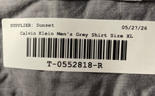 Load image into Gallery viewer, Calvin Klein Mens Gray Cotton Dual Pockets Collared Button-Up Shirt Size XL
