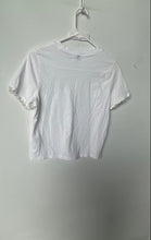 Load image into Gallery viewer, H&amp;M Womens White Beaded Cuff Short Sleeve Crew Neck Pullover T-Shirt Size S
