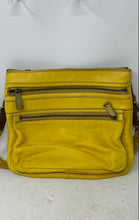 Load image into Gallery viewer, Fossil Womens Explorer Yellow Leather Outer Pocket Crossbody Purse With Tag
