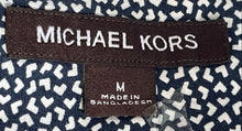 Load image into Gallery viewer, Michael Kors Mens Blue Geometric Print Cotton Classic Fit Button-Up Shirt Size M
