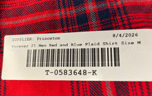 Load image into Gallery viewer, Forever 21 Mens Red Blue Plaid Long Sleeve Collared Button-Up Shirt Size Medium
