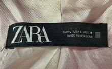 Load image into Gallery viewer, Zara Womens Pink Textured Peak Lapel Double-Breasted Six-Button Blazer Size L
