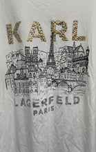 Load image into Gallery viewer, Karl Lagerfeld Paris Womens White Graphic Print Pullover T-Shirt Size 2X
