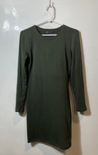 Load image into Gallery viewer, Zara Womens Green Long Sleeve Crew Neck Pullover Mini Dress Size Medium
