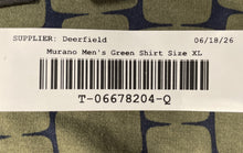 Load image into Gallery viewer, Murano Mens Green Printed Short Sleeve Slim-Fit Button-Up Shirt Size XL

