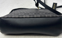 Load image into Gallery viewer, London Fog Womens Black Monogram Faux Leather Adjustable Strap Crossbody Bag
