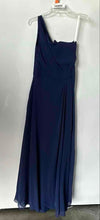 Load image into Gallery viewer, Dear Cleo Womens Blue One-Shoulder Pleated Front Long Maxi Dress Sz 8 With Tags
