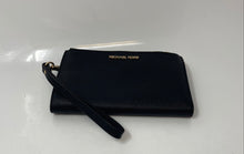 Load image into Gallery viewer, Michael Kors Womens Black Zipper Credit Card Slots Wristlet Wallet
