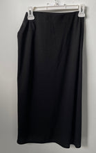 Load image into Gallery viewer, H&amp;M Womens Black Flat Front Side Tie Knot Stretch Comfort Midi Wrap Skirt Size S
