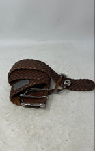 Load image into Gallery viewer, Michael Kors Womens Brown Leather Adjustable Buckle Casual Woven Belt Size M
