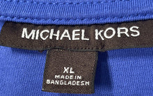 Load image into Gallery viewer, Michael Kors Mens Blue Cotton Collared Short Sleeve Golf Polo Shirt Size XL
