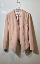 Load image into Gallery viewer, BCBGeneration Womens Pink Long Sleeve Asymmetrical Open Front Tuxedo Blazer Sz S
