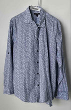 Load image into Gallery viewer, Alfani Mens White Blue Printed Long Sleeve Collared Button-Up Shirt Size Large
