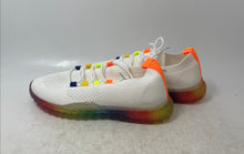 Load image into Gallery viewer, La Sheelah Womens White Rainbow Round Toe Lace-Up Sneakers Shoes Size 8.5
