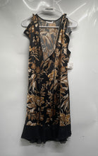 Load image into Gallery viewer, Bbz Womens Brown Black Floral Print V-Neck Sleeveless A-Line Dress Size XL

