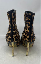Load image into Gallery viewer, Michael Kors Womens Sonja Brown Black Leopard Print Side Zip Ankle Booties Sz 8
