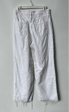 Load image into Gallery viewer, Zara Womens White Light Wash Pockets Raw Hem Stretch Wide-Leg Jeans Size 6

