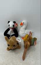 Load image into Gallery viewer, Lot Of 4 Pcs Ty Multicolor Various Animals Beanie Babies Plush Toys
