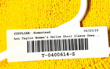 Load image into Gallery viewer, Ann Taylor Womens Yellow Knitted Short Sleeve Crew Neck Pullover Sweater Size M
