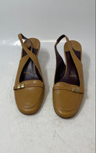 Load image into Gallery viewer, Amalfi Womens Beige Leather Closed Toe Slip-On Slingback Heels Size 8 AA
