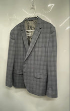 Load image into Gallery viewer, Perry Ellis Portfolio Mens Gray Plaid Long Sleeve Two-Button Blazer Size 48R

