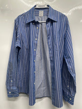 Load image into Gallery viewer, Brooks Brothers Mens Blue Striped Cotton Non-Iron Button-Up Shirt Size M
