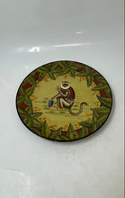 Load image into Gallery viewer, Multicolor Colonial Monkey Print Ceramic Round Shape Decorative Plate
