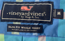 Load image into Gallery viewer, Vineyard Vines Mens Blue Plaid Long Sleeve Slim Fit Whale Button-Up Shirt Size M

