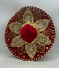 Load image into Gallery viewer, Salazar Yepez Mens Red Embellished Lightweight Wide Brim Mexican Hat
