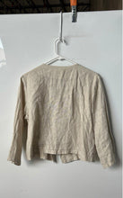 Load image into Gallery viewer, Tina Stephens Womens Beige Linen 3/4 Sleeve One-Button Cropped Jacket Size 1
