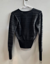 Load image into Gallery viewer, Jordan Womens Gray Striped Long Sleeve Button Front Cardigan Sweater Size XS

