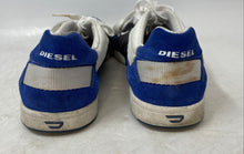 Load image into Gallery viewer, Diesel Mens White Blue Lace-Up Low Top Round Toe Sneaker Shoes Size 10
