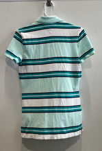 Load image into Gallery viewer, Tommy Hilfiger Mens Green White Striped Short Sleeve Classic Fit Polo Shirt Sz S
