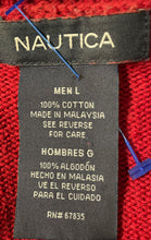 Load image into Gallery viewer, Nautica Mens Red Cotton Long Sleeve Crew Neck Collarless Pullover Sweater Size L
