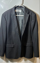 Load image into Gallery viewer, Banana Republic Mens Gray Pinstripe Notch Lapel Lined Two-Button Blazer Size 44R
