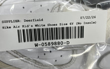 Load image into Gallery viewer, Nike Kids Air Force 1 DX5805-100 White Lace-Up Sneaker Shoes Size 6Y No Insole
