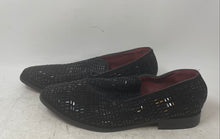 Load image into Gallery viewer, Aldo Rossini Mens Black Glitter Round Toe Slip-On Loafer Shoes Size 11
