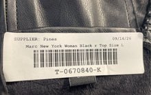 Load image into Gallery viewer, Marc New York Womens Black Front Zip Short Sleeve Blouse Top Size Large
